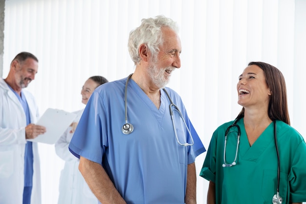 Free photo close up on medical team ready for work