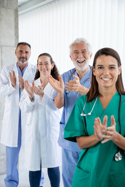 Free photo close up on medical team ready for work