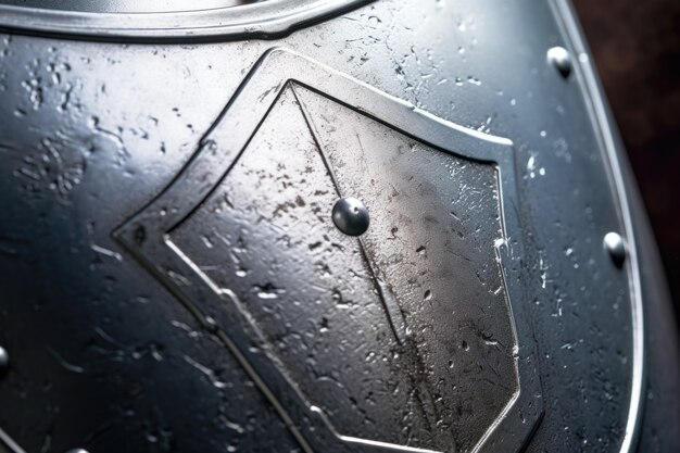 Close up on metallic armour