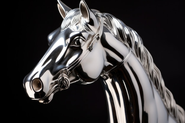 Free photo close up on metallic horse