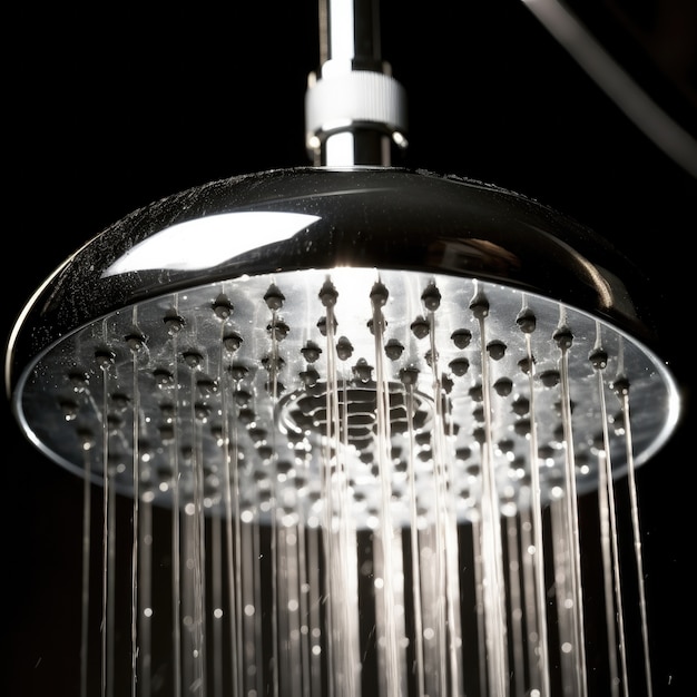 Free Photo close up on metallic shower