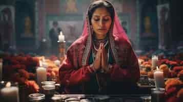 Free photo close up on mexican person praying