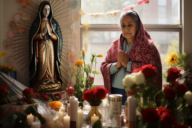 Free photo close up on mexican person praying