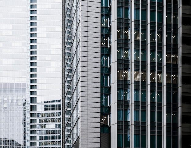 Close-up modern architecture office buildings