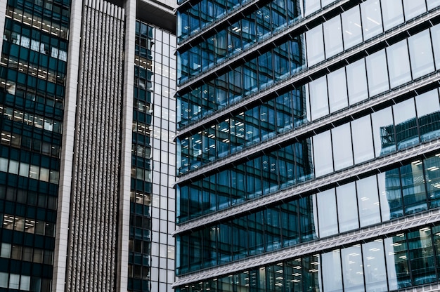 Close-up modern architecture office buildings