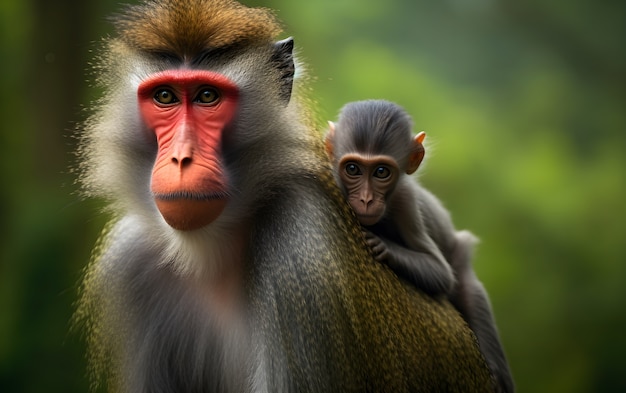 Free photo close up on monkeys in nature