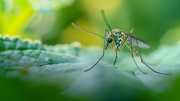 Free Photo close up mosquito in nature