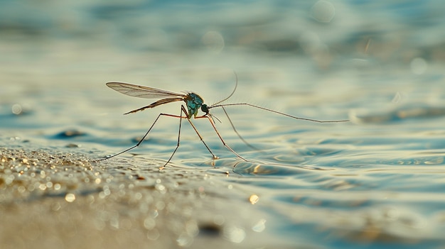 Free Photo close up mosquito in nature