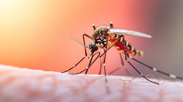 Close up mosquito in nature