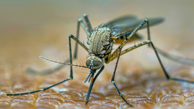 Close up mosquito in nature