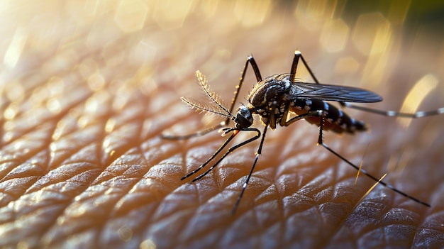 Free photo close up mosquito in nature