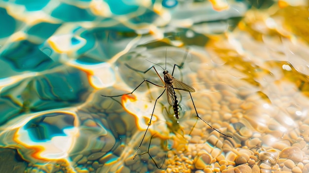 Close up mosquito in nature