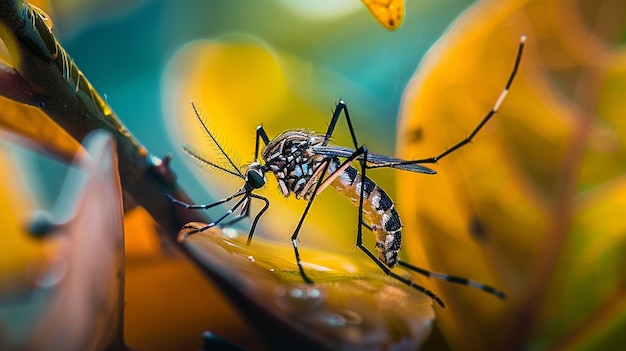 Free photo close up on mosquitoes in nature