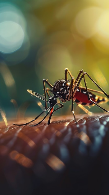 Free photo close up on mosquitoes in nature