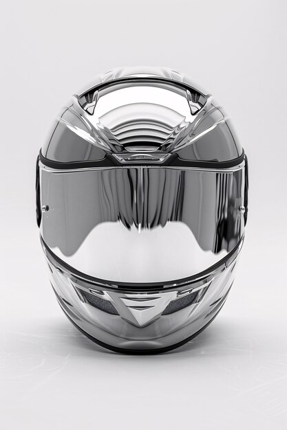 Close up on motorcycle helmet