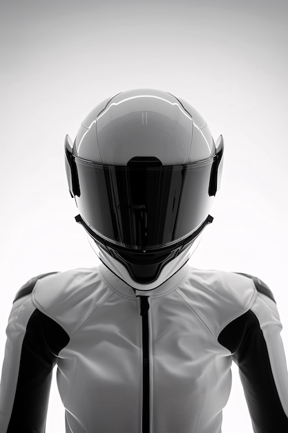 Close up on motorcycle helmet