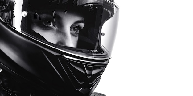 Close up on motorcycle helmet