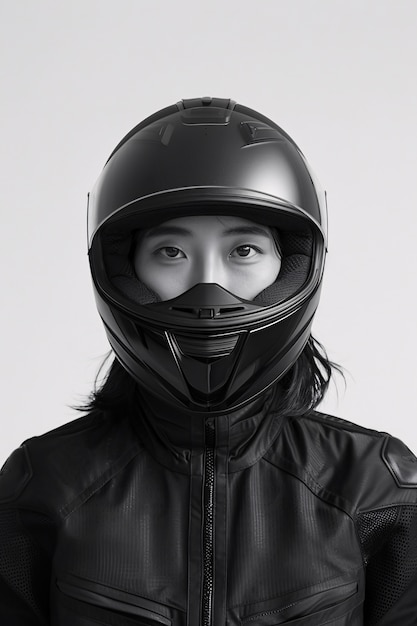 Close up on motorcycle helmet