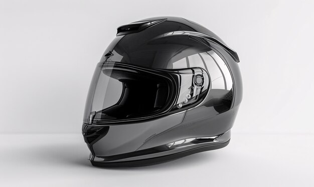 Close up on motorcycle helmet