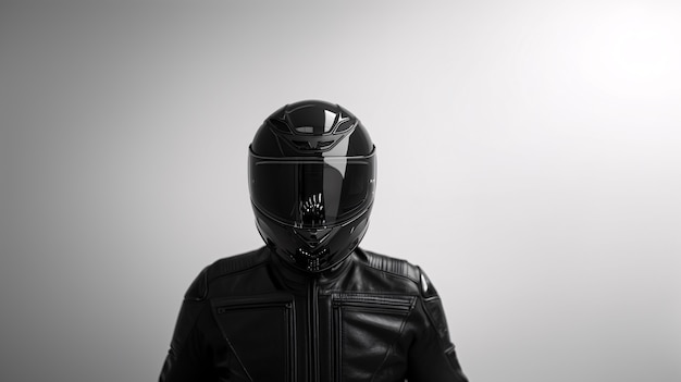 Close up on motorcycle helmet