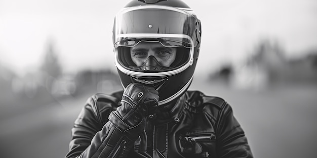 Free photo close up on motorcycle helmet