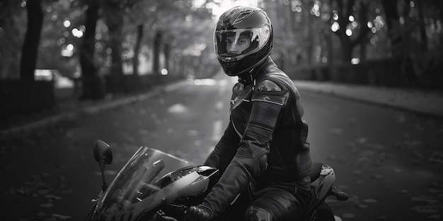 Free Photo close up on motorcycle helmet