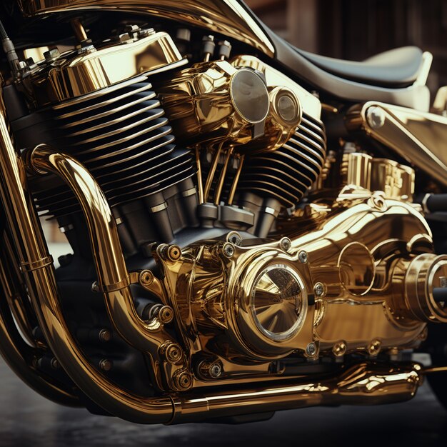 Close-up of motorcycle parts