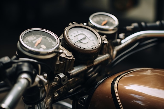 Close-up of motorcycle parts