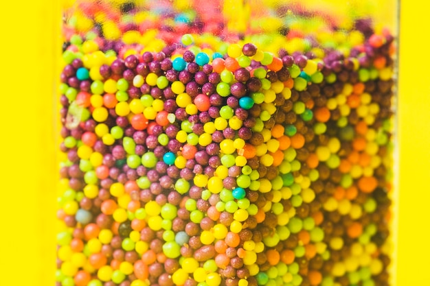 Free Photo close-up of multi colored sweet sugar balls