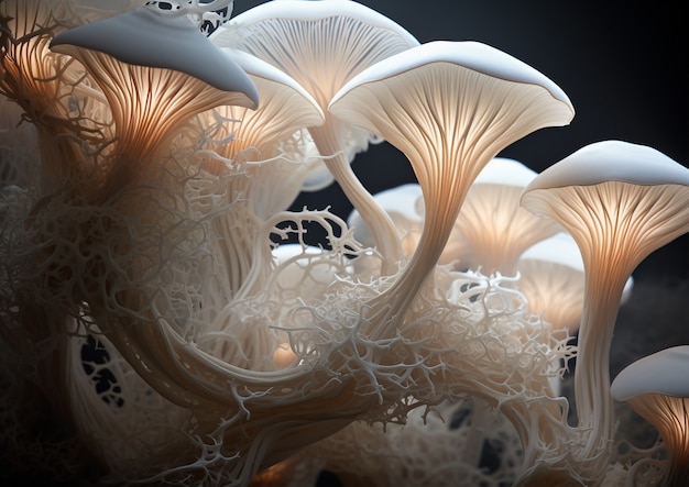 Close-up of mushroom structure