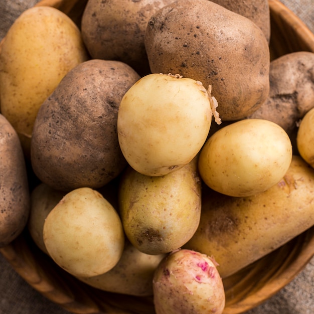 Close-up natural potatoes