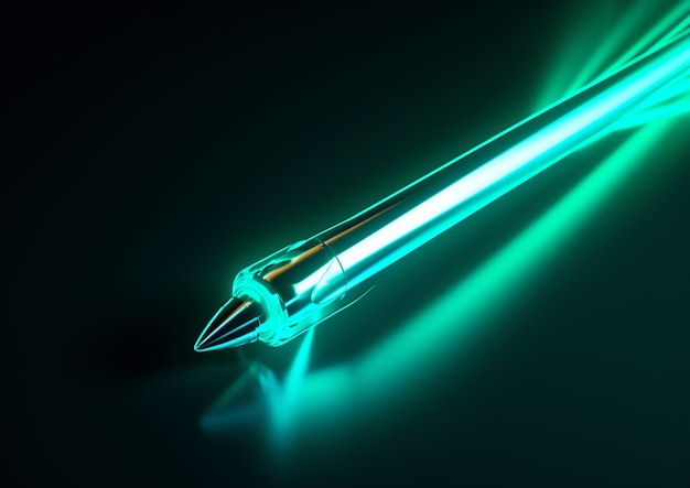 Free photo close up on neon green pen