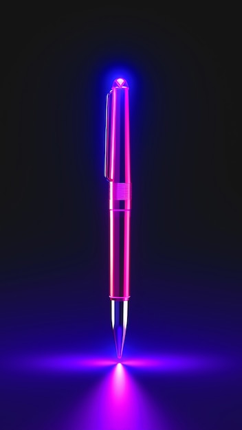 Free Photo close up on neon pen