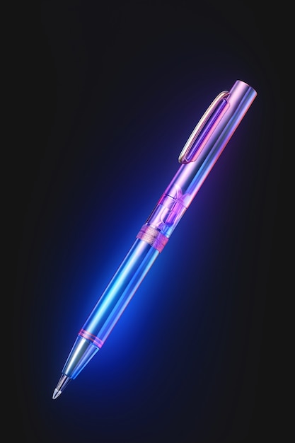 Free Photo close up on neon pen