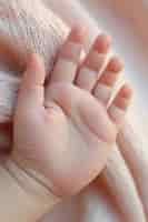 Free photo close-up of newborn baby hand