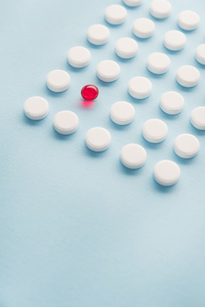 Close up of a one red capsule