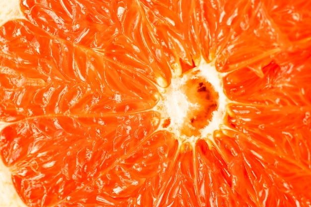 Close-up orange grapefruit pulp