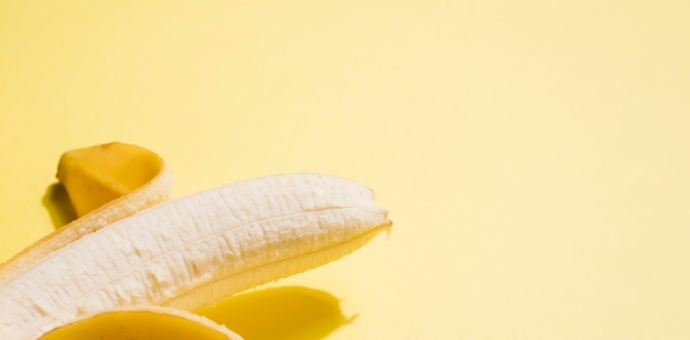 Close-up organic banana with copy space