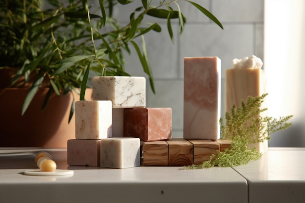 Free photo close up on organic soap bars