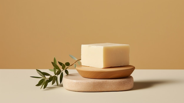 Close up on organic soap