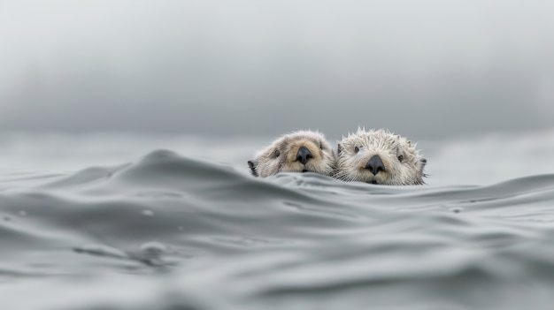 Free photo close up on otter in the wild