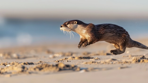 Close up on otter in the wild