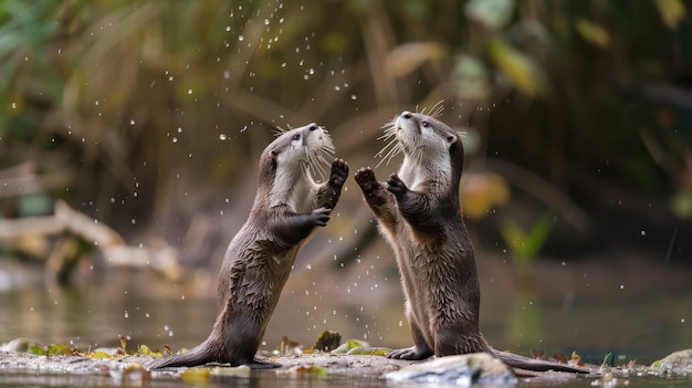 Free photo close up on otter in the wild