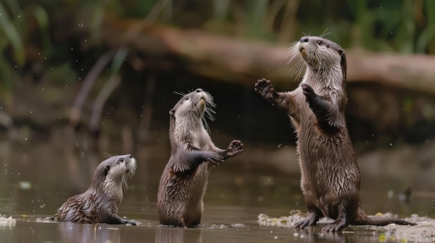 Free Photo close up on otter in the wild