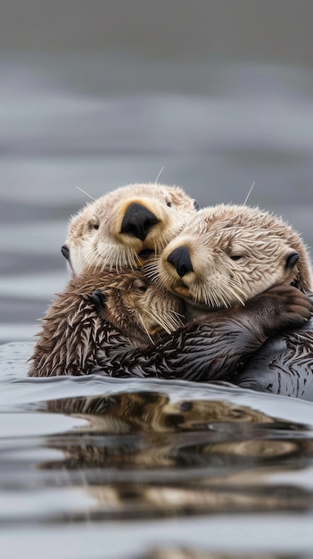 Free Photo close up on otter in the wild