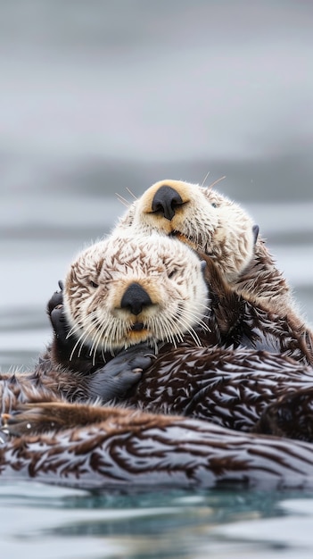 Free Photo close up on otter in the wild