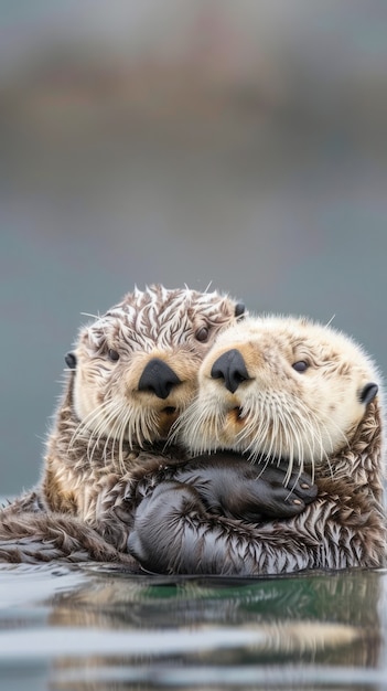 Free photo close up on otter in the wild