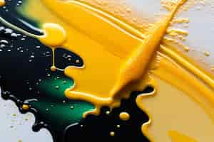 Free photo a close up of a paint with a green and yellow paint