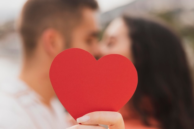 Free photo close-up paper heart