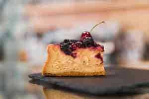 Free photo close-up of pastry on shale board